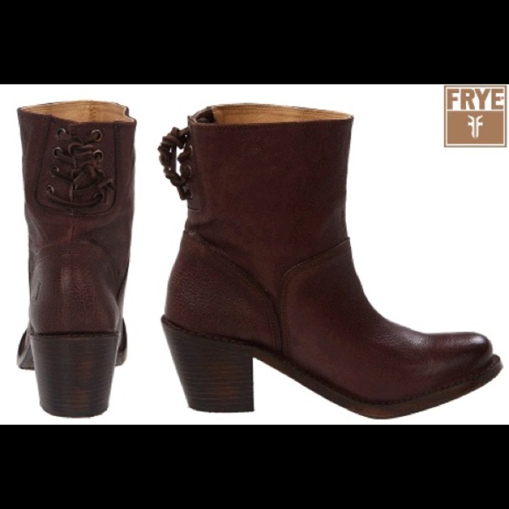 Frye Carmen Short Back Lace Boots size 7.5 - Picture 1 of 13
